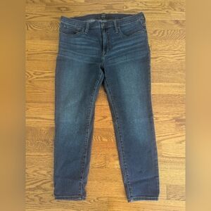 J Crew re imagined Women's petite skinny mid rise jeans dark wash size 32p nwot